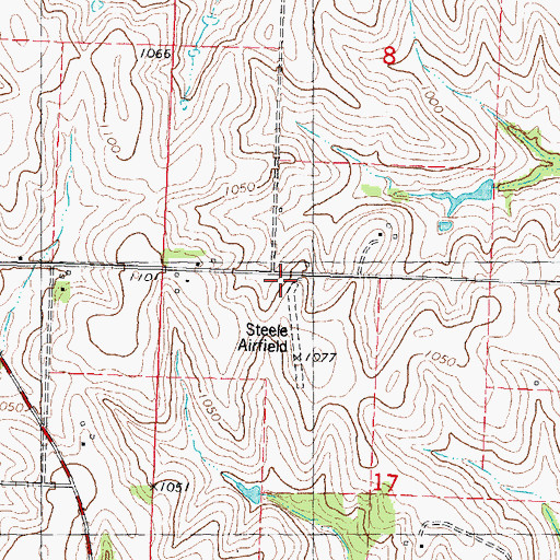 Topographic Map of Steele Airport, MO