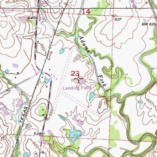 Topographic Map of Fayette Flying Field (historical), MO