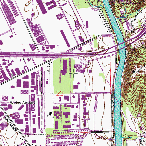 Topographic Map of Fabick Heliport, MO