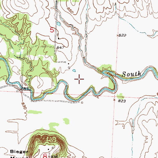 Topographic Map of Hart Airport (historical), MO