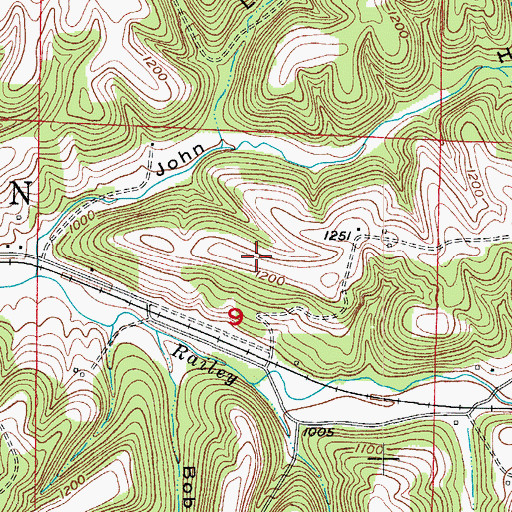 Topographic Map of Watts-Smith Airport (historical), MO