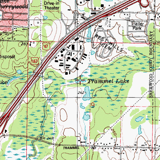 Topographic Map of Trammel Lake, AR