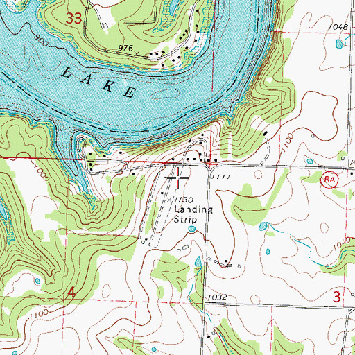 Topographic Map of Bel-Voir Acres Airport, MO
