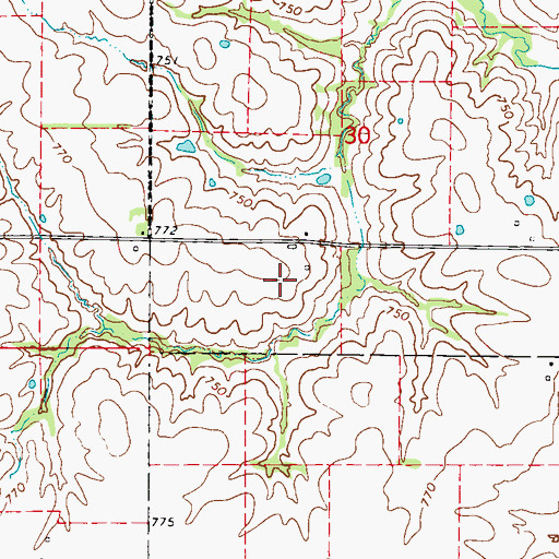 Topographic Map of Howard Airport, MO
