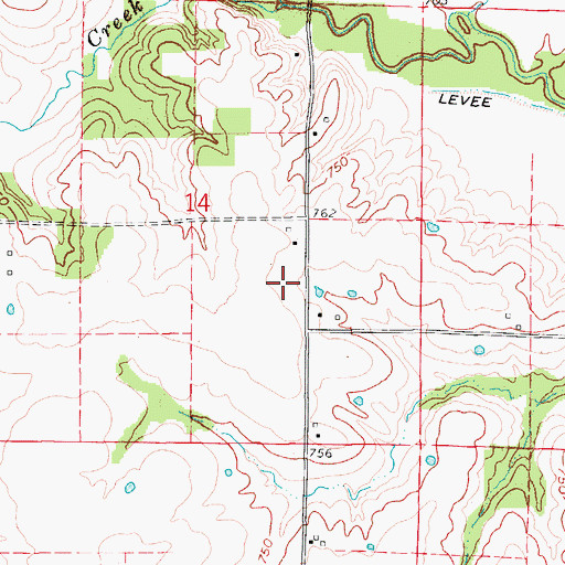 Topographic Map of Carl Ensor Airport, MO