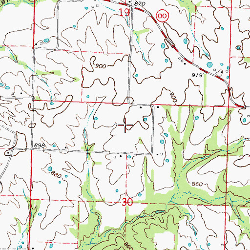 Topographic Map of Hardin Field (historical), MO