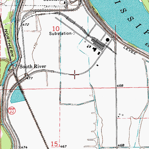 Topographic Map of Cyanamid-Hannibal Heliport, MO