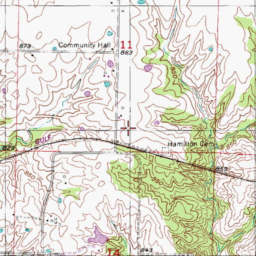 Topographic Map of Hess-McKeown Airport, MO