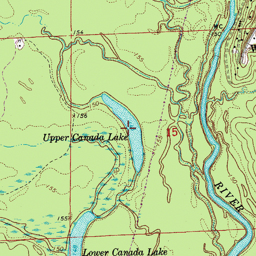 Topographic Map of Upper Canada Lake, AR