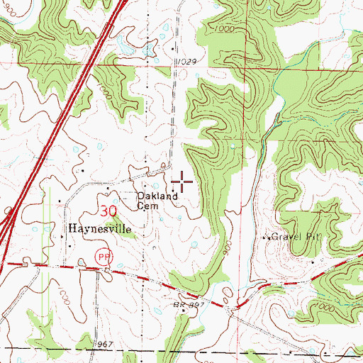 Topographic Map of Northwood Airport, MO