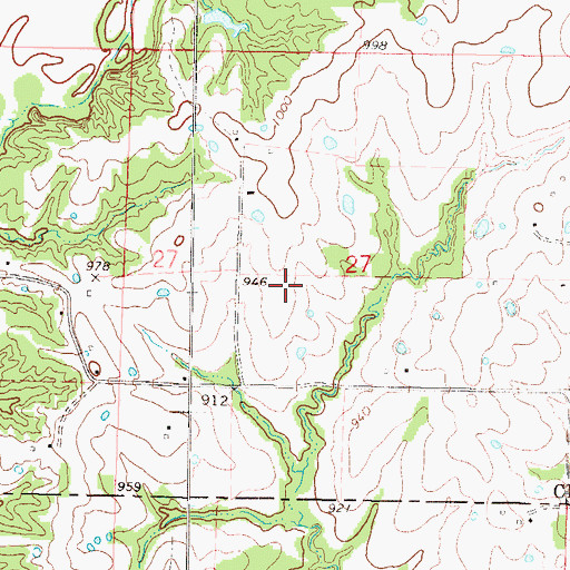 Topographic Map of Sellers Airport (historical), MO