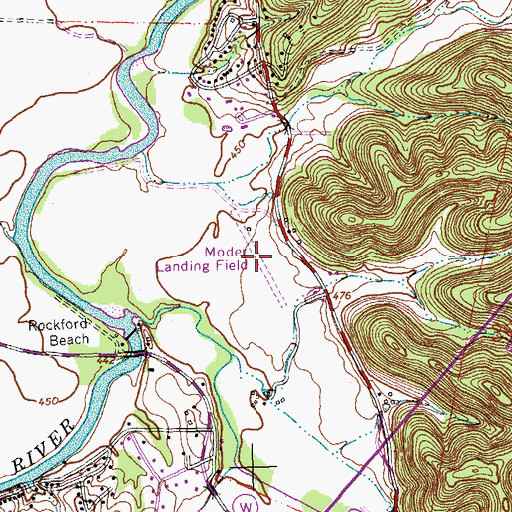 Topographic Map of Moders Airport (historical), MO