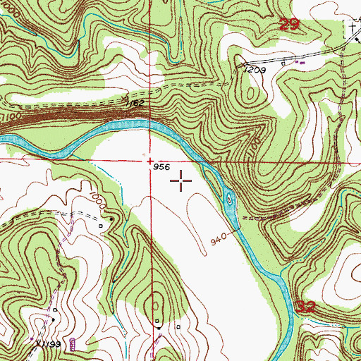 Topographic Map of Piney Bend Airport, MO
