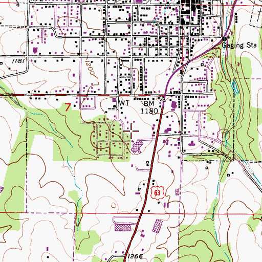 Topographic Map of Texas County Memorial Hospital Heliport, MO