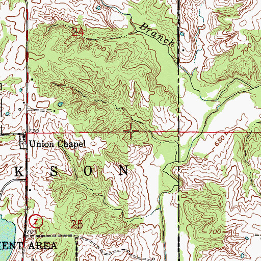 Topographic Map of Lyell Airport (historical), MO