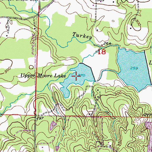 Topographic Map of Upper Moore Lake, AR