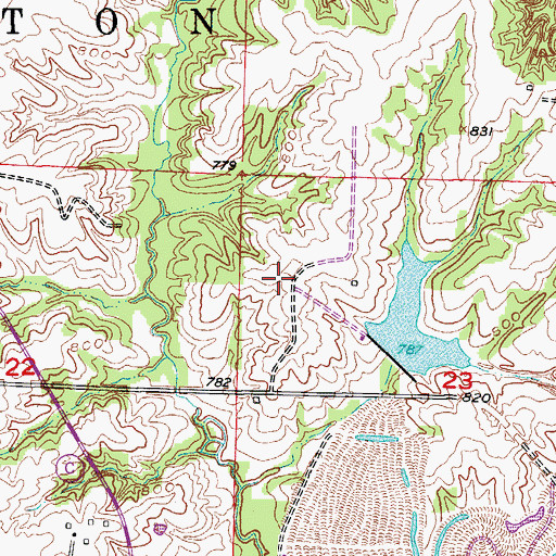 Topographic Map of Riley Brancus Ranch Heliport, MO