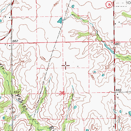 Topographic Map of Hunziker Airport (historical), MO