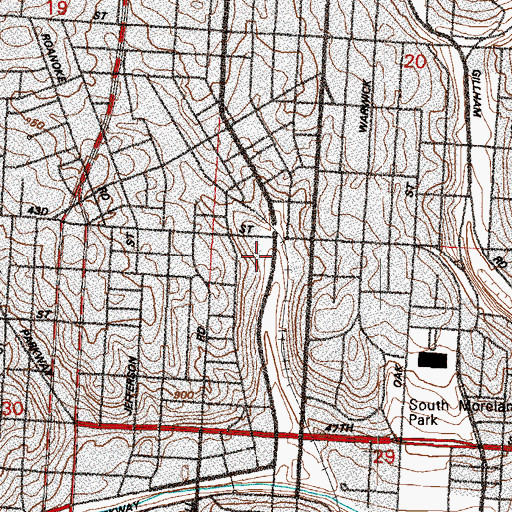 Topographic Map of Saint Lukes Hospital Heliport, MO