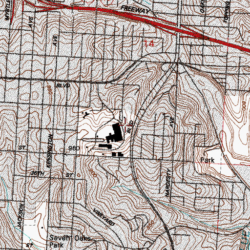 Topographic Map of Va Medical Center Heliport, MO