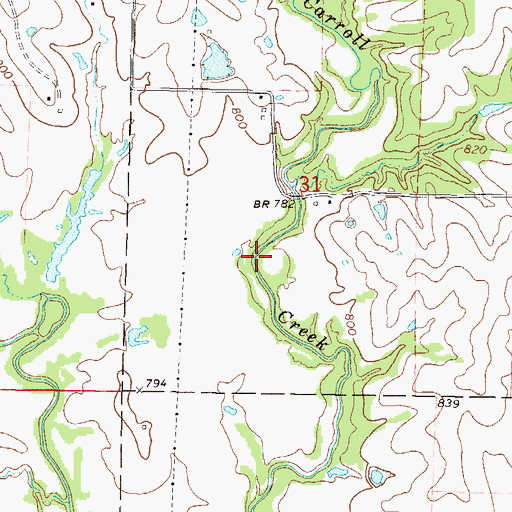 Topographic Map of Royal Wood Aerodrome Airport (historical), MO