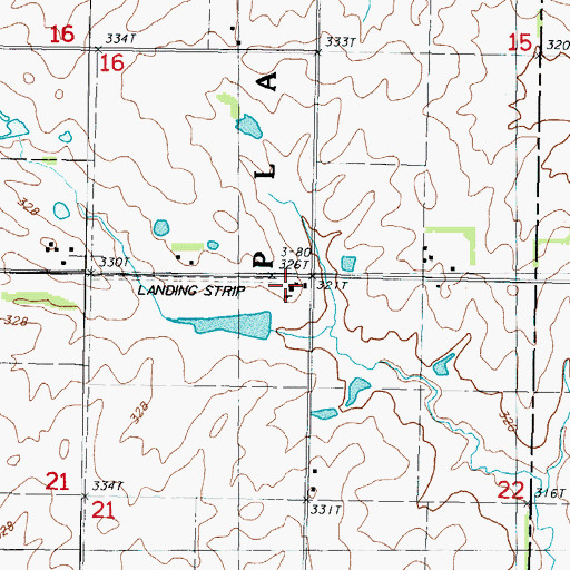 Topographic Map of Fairbanks Airport (historical), MO