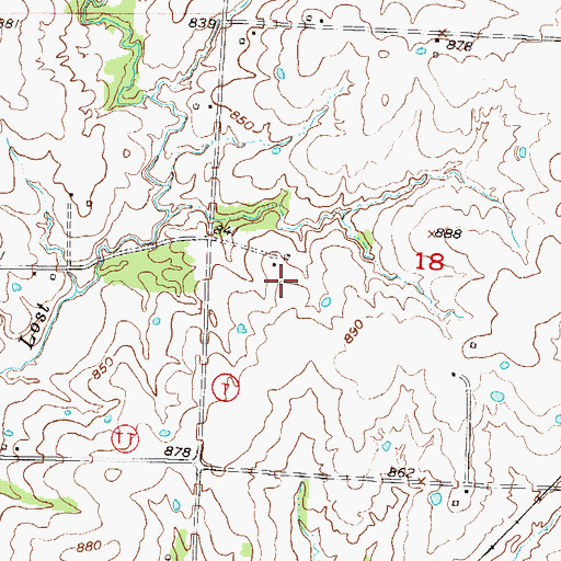 Topographic Map of Fender J H Airport (historical), MO