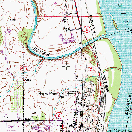 Topographic Map of Windy Hill Airport (historical), MO