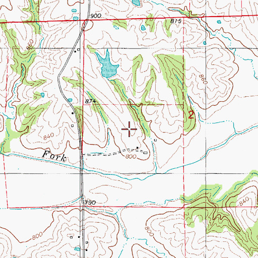 Topographic Map of Newcomb Hereford Ranch Airport, MO