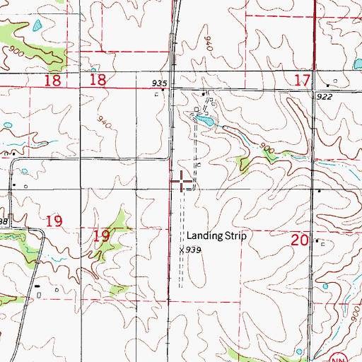 Topographic Map of Schneider Field Airport, MO