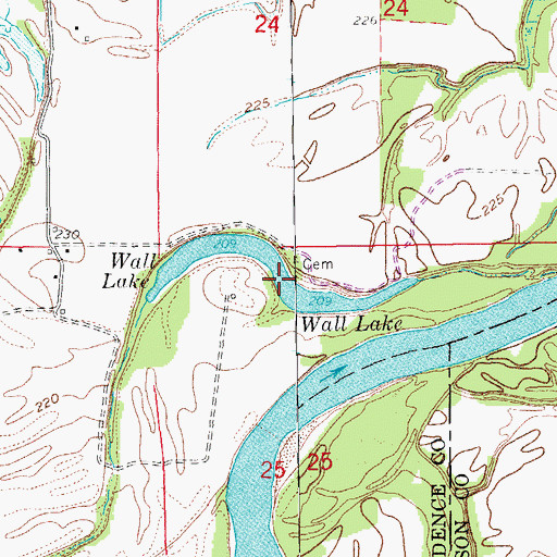 Topographic Map of Wall Lake, AR