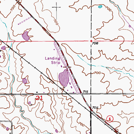 Topographic Map of Phillips Airport (historical), MO
