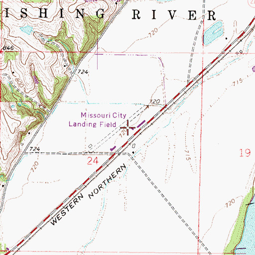 Topographic Map of Liberty Landing, MO