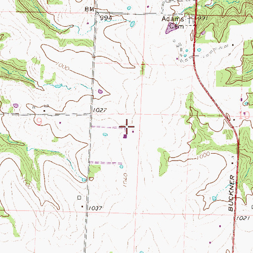 Topographic Map of Michael Farm Airport, MO