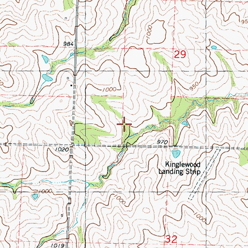 Topographic Map of Kinglewood Airport (historical), MO
