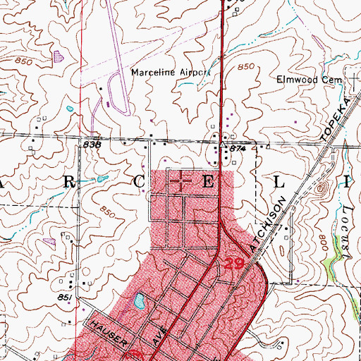 Topographic Map of Saint Francis Hospital Heliport, MO