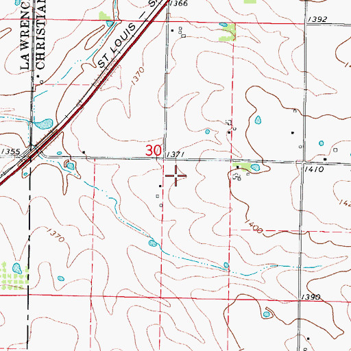 Topographic Map of Herndon Orchard Airport (historical), MO