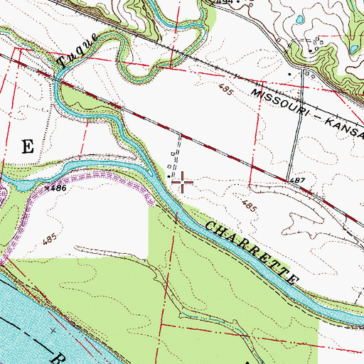 Topographic Map of Lost Umlaut Farm Airport (historical), MO
