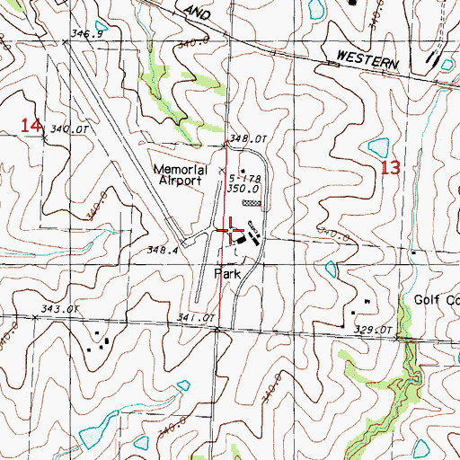 Topographic Map of Northwest Missouri Regional Airport, MO