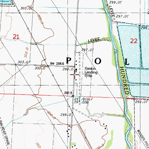 Topographic Map of Rankin Airport, MO