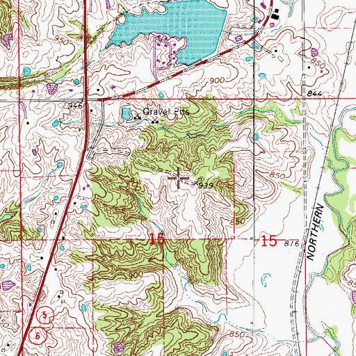 Topographic Map of Cowgill-Roemer Airport, MO