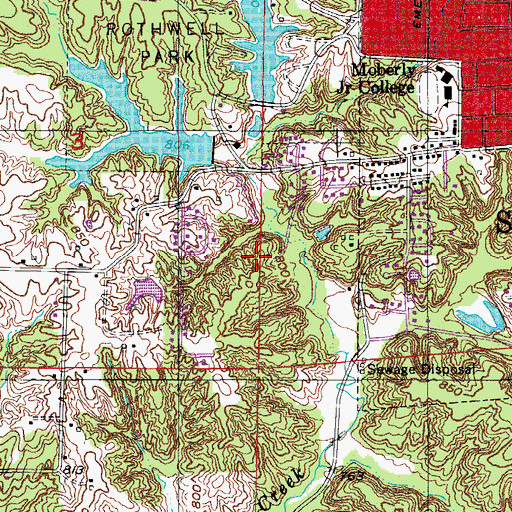 Topographic Map of Riley House Heliport, MO