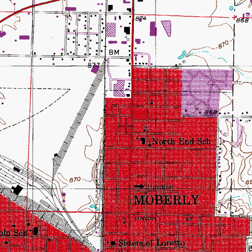 Topographic Map of Flobec Heliport, MO