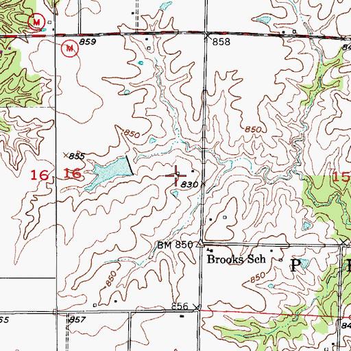 Topographic Map of Irons Airport, MO