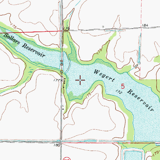 Topographic Map of Wegert Reservoir, AR