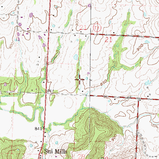 Topographic Map of Thomas Airport, MO