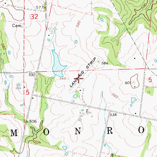 Topographic Map of Blackhawk Airport, MO