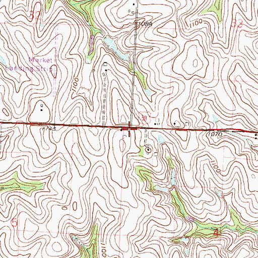 Topographic Map of Markt Air Strip Airport (historical), MO