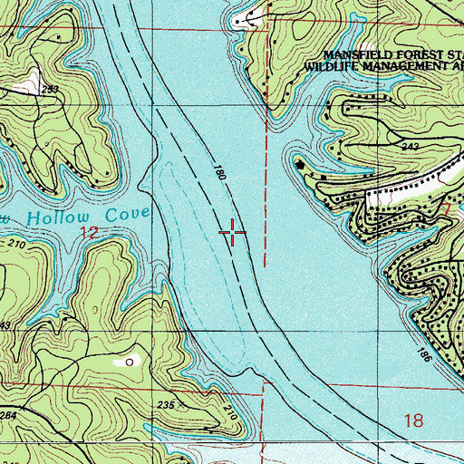 Topographic Map of Tan Tar A Resort Seaplane Base, MO