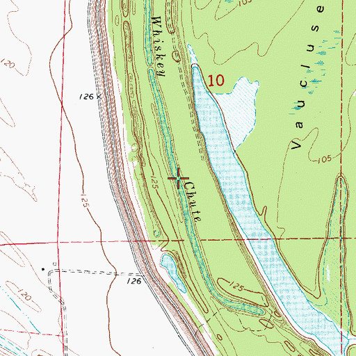 Topographic Map of Whiskey Chute, AR